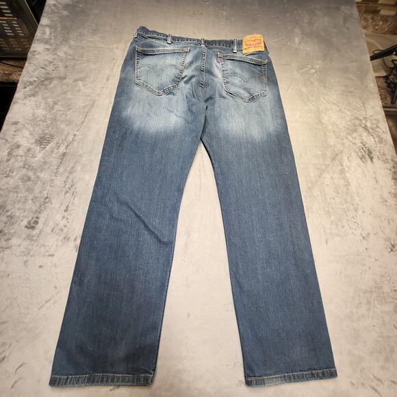 Levis 505 Jeans Mens 36x28 Blue Denim Straight Fit Stretch Classic 5 Pocket - Picture 9 of 10